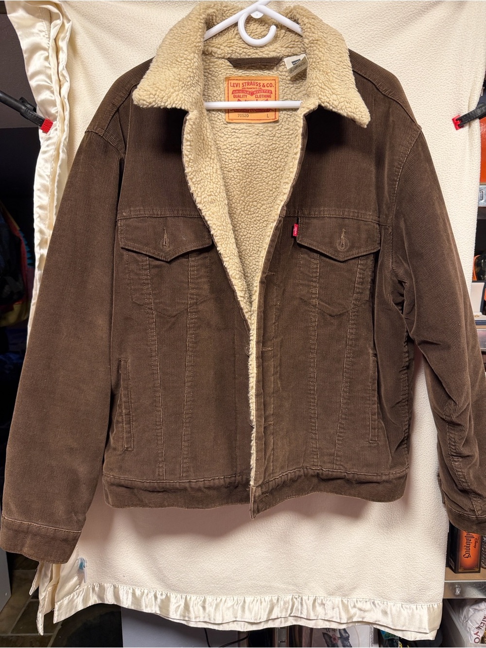 Levi's Brown Corduroy Sherpa Lined Bomber Jacket